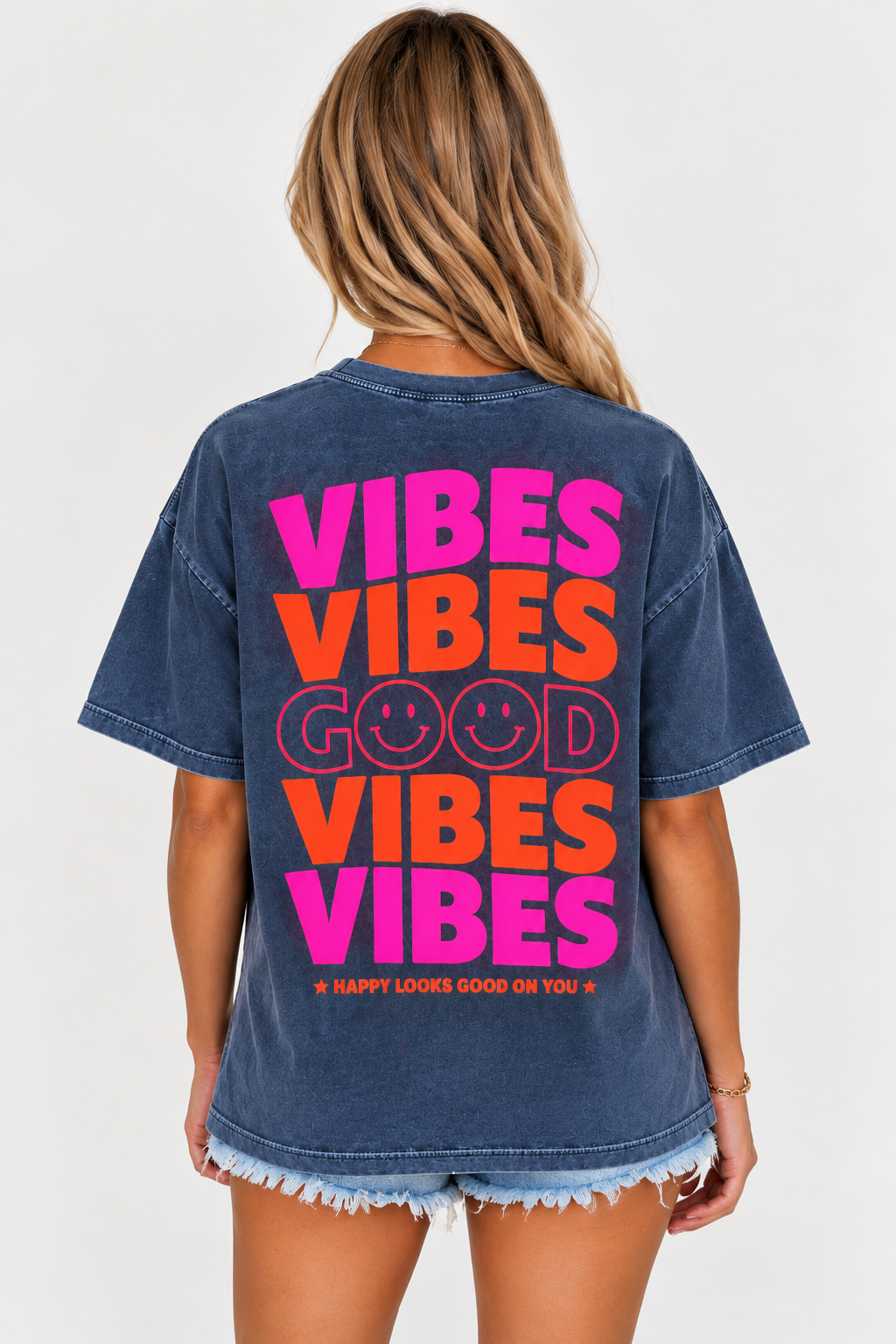 Good Vibes Tee - Dark Blue