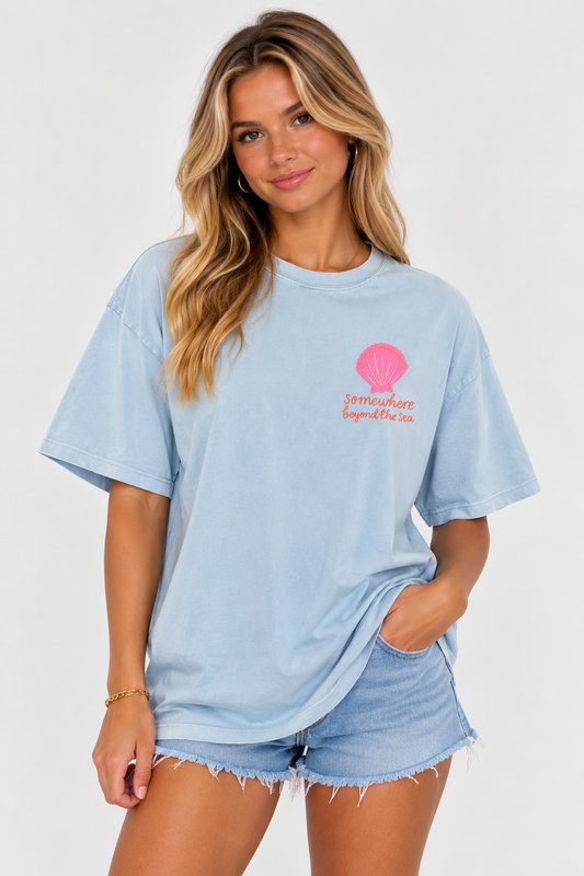 Somewhere Beyond the Sea Tee - Light Blue