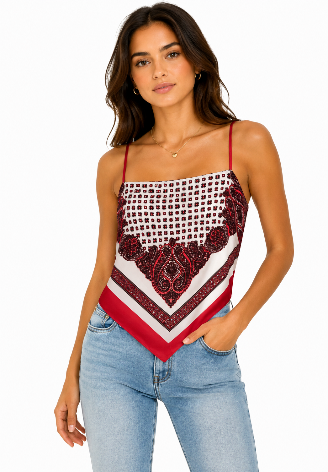 Boho Sjaal Top Rood