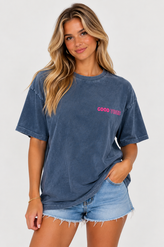 Good Vibes Tee - Dark Blue