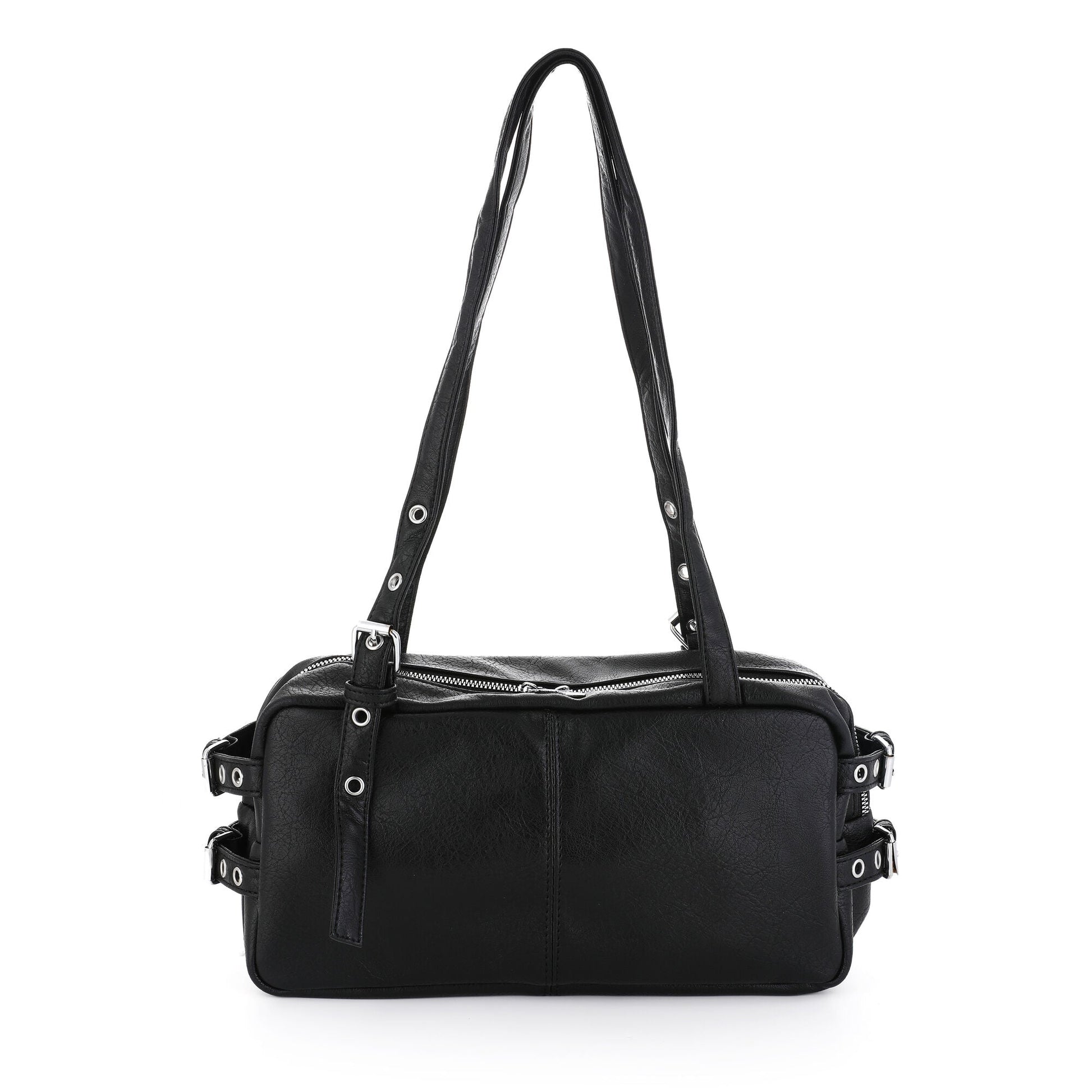 Buckle Shoulder Bag - Black zijaanzicht