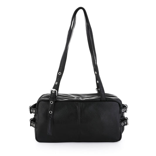 Buckle Shoulder Bag - Black zijaanzicht