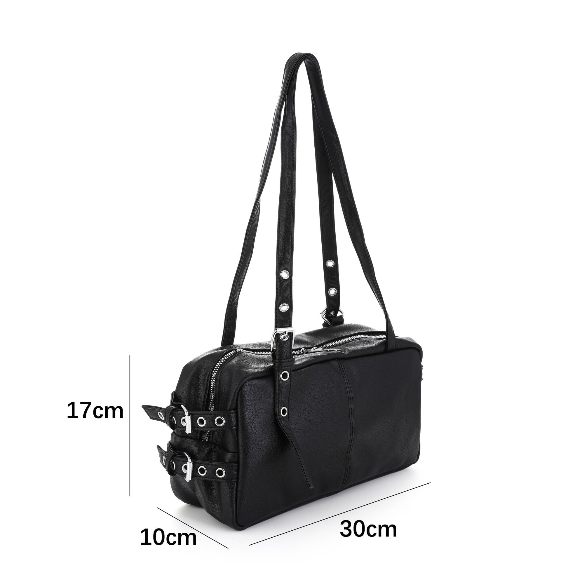 Buckle Shoulder Bag - Black voorkant