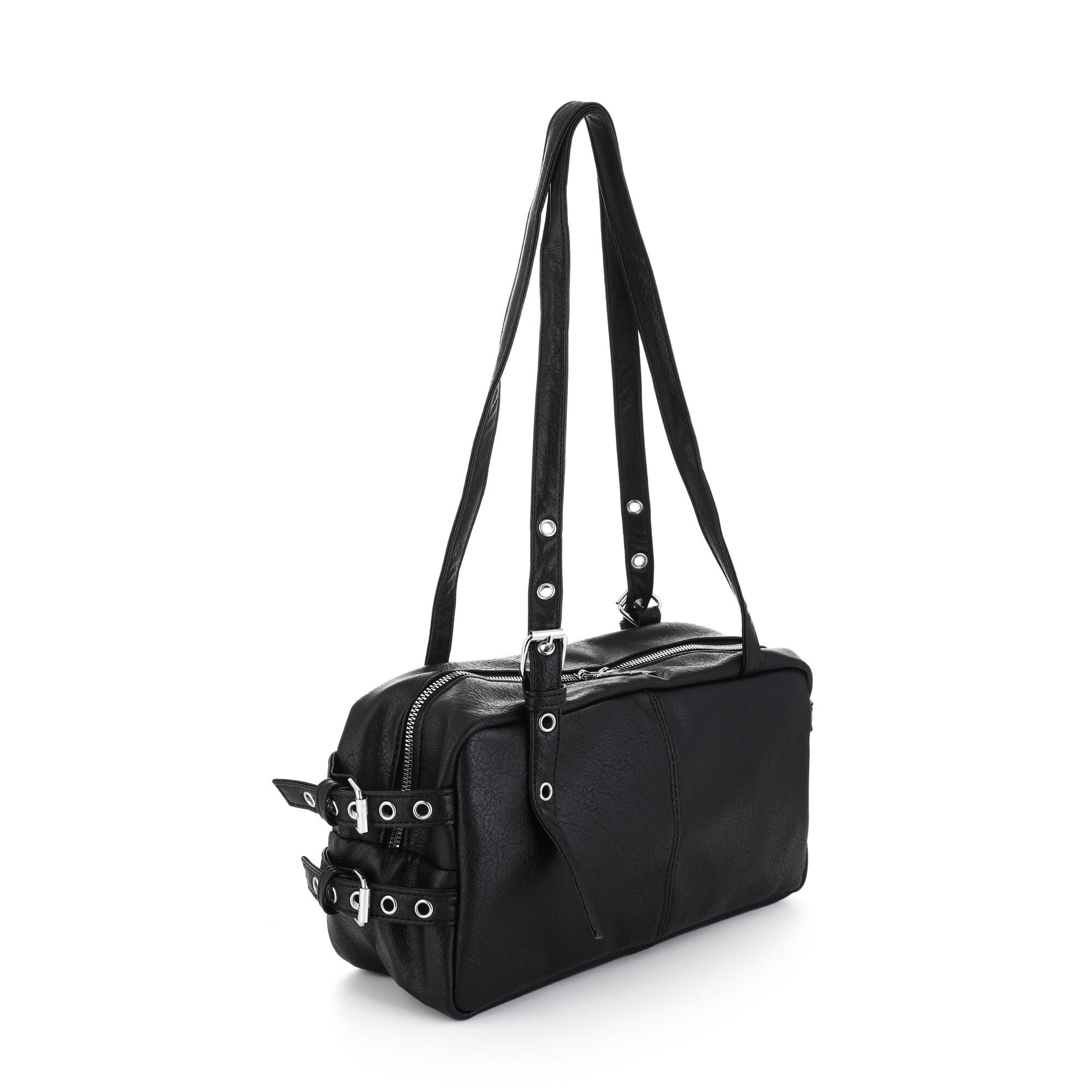 Buckle Shoulder Bag - zijaanzicht met afmetingen
