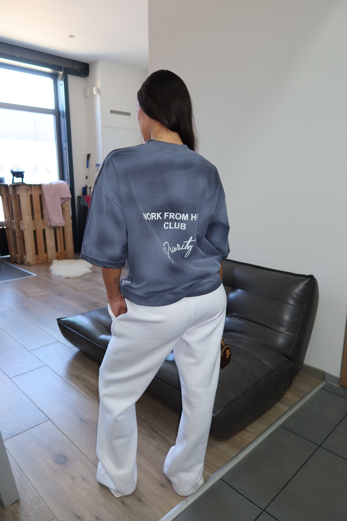 Work From Home Tee (Washed Dark Grey)