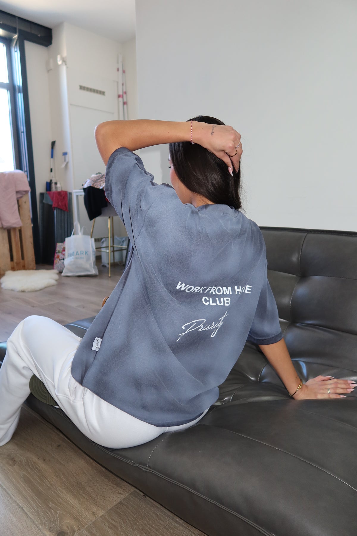 Work From Home Tee (Washed Dark Grey)