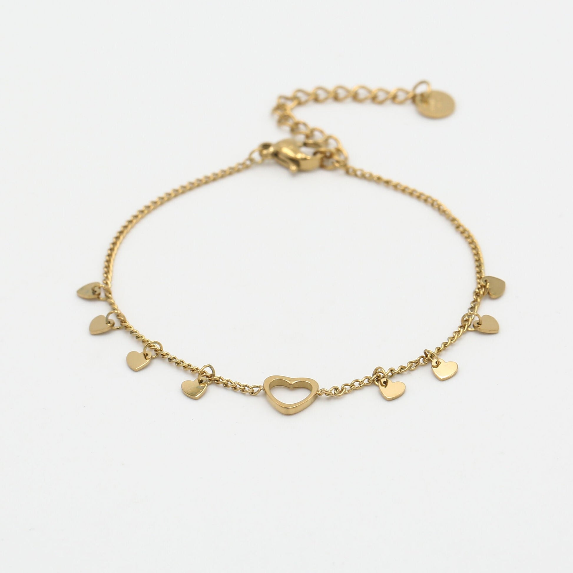 Hartjes Armband Goud - aan de pols