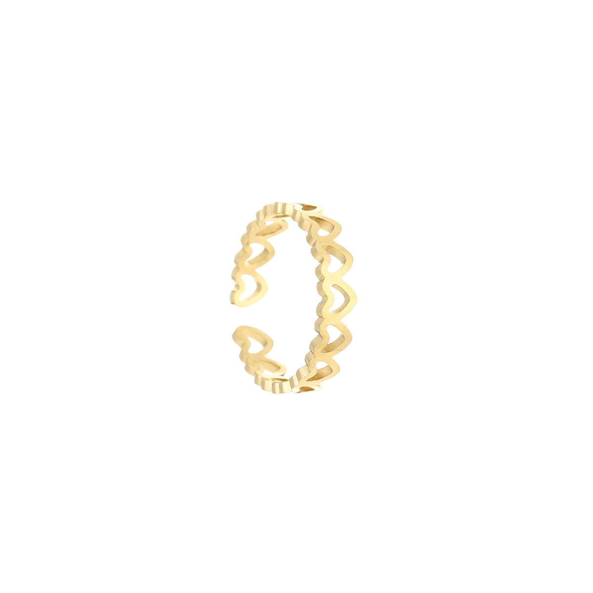 Linked Hearts Ring Goud