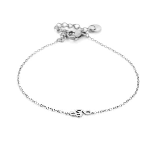 Muzieknoot Armband Zilver
