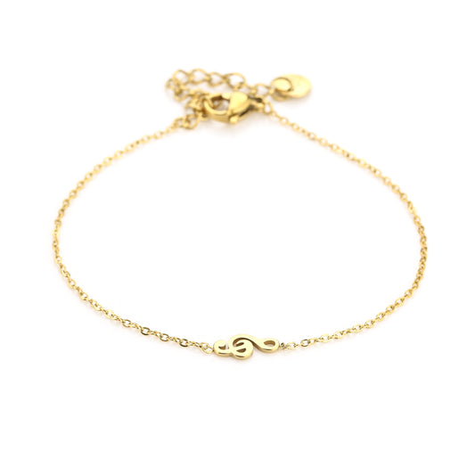 Muzieknoot Armband Goud