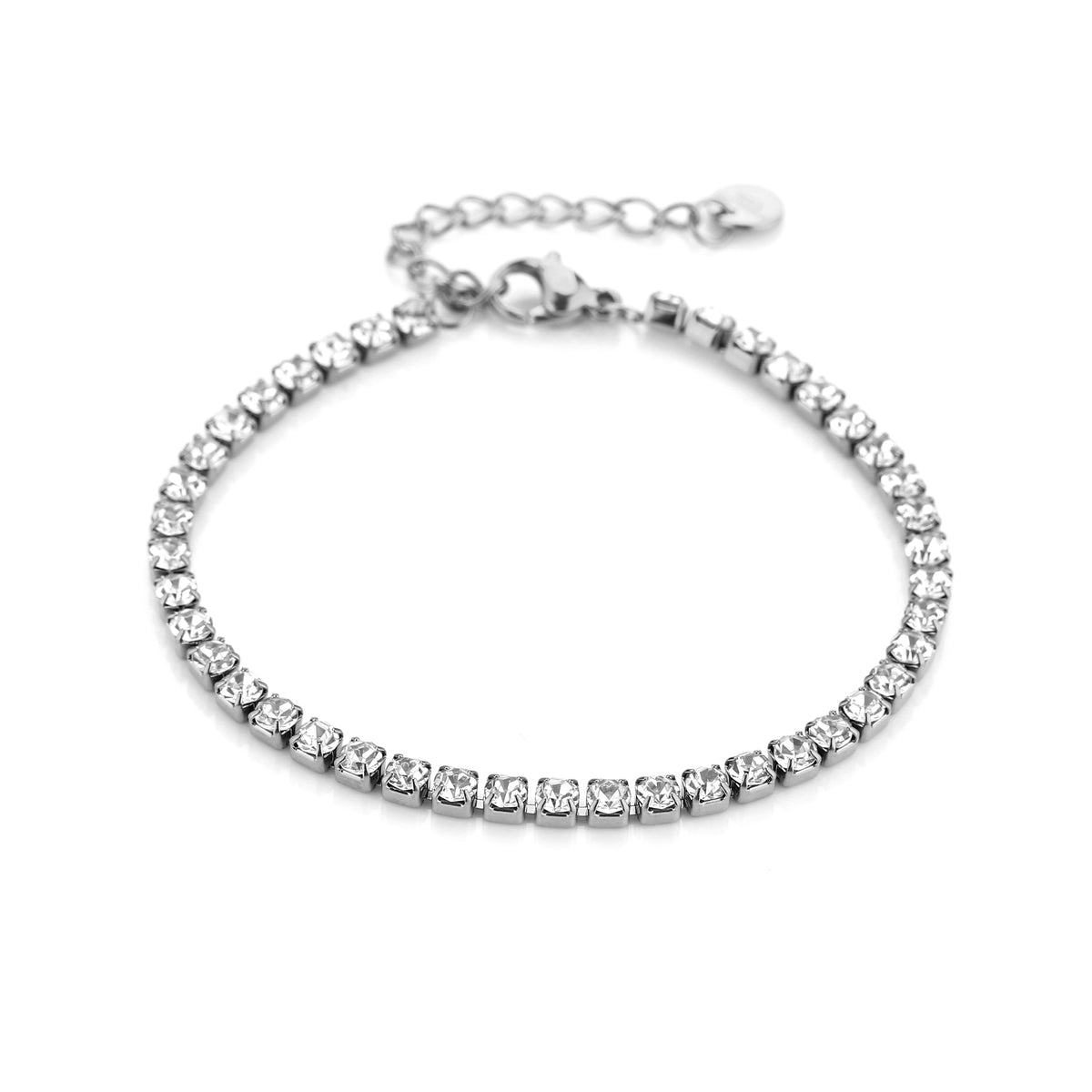 Crystal Tennis Armband Zilver