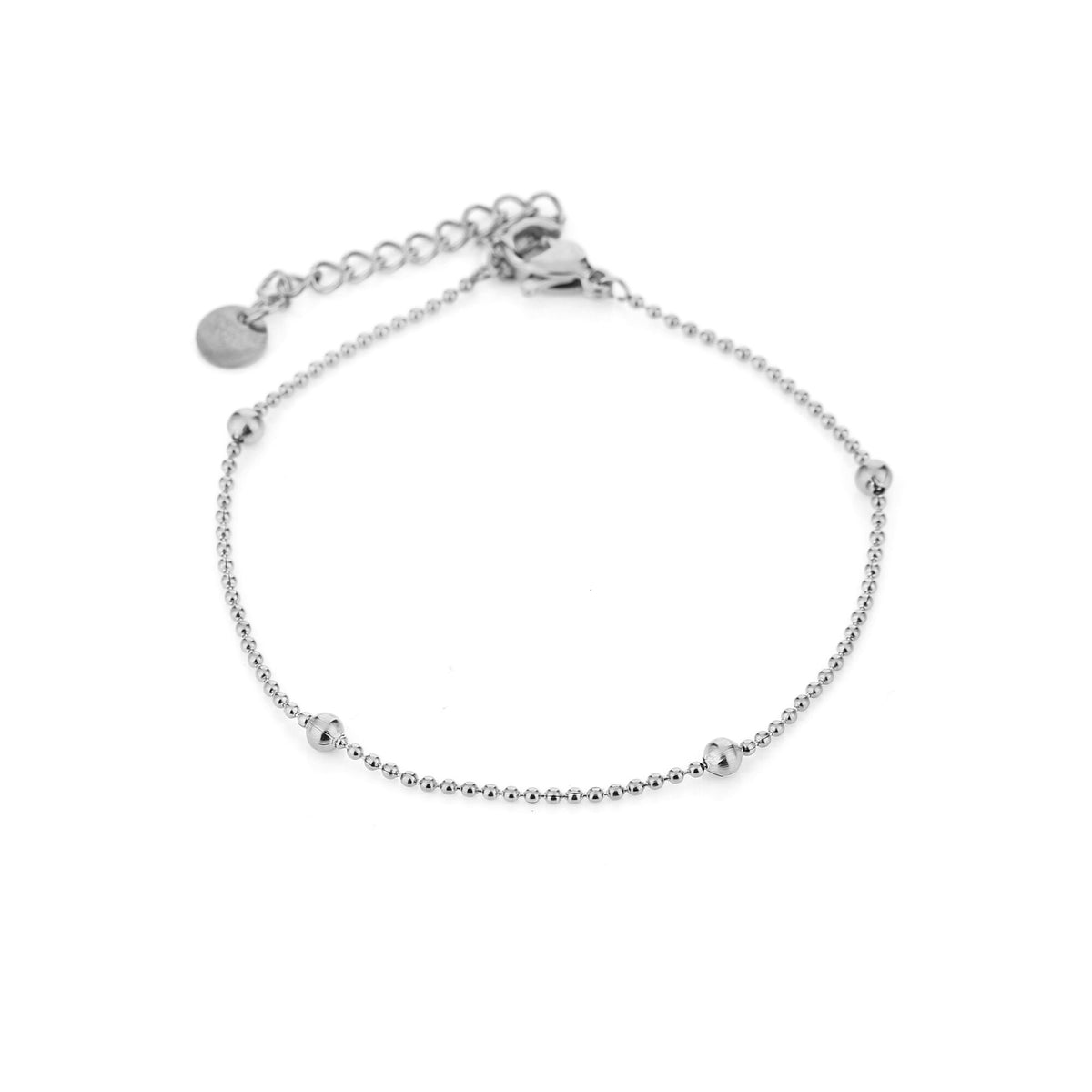 Beaded Ball Armband Zilver