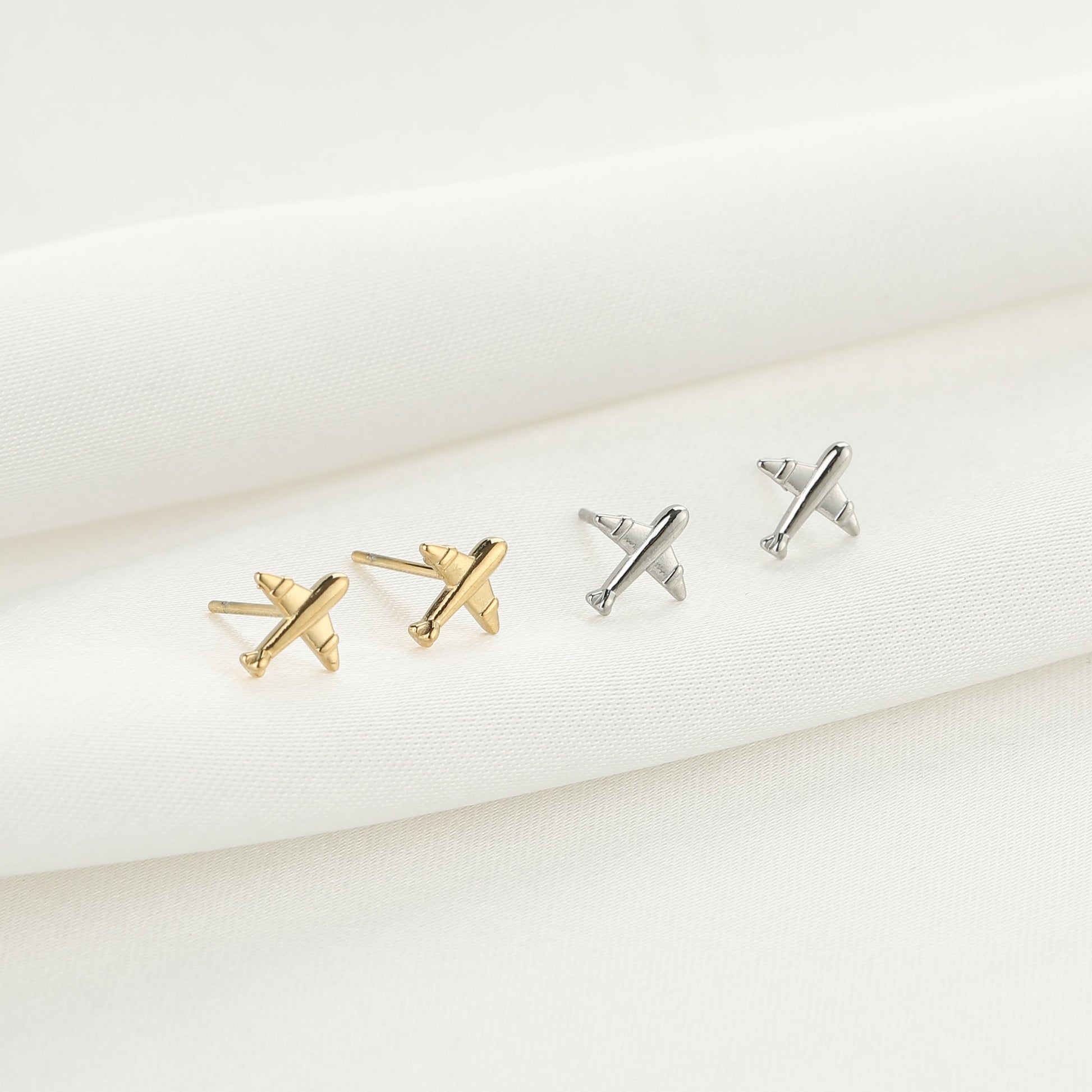 Vliegtuig Oorbellen Goud en Zilver - lifestyle