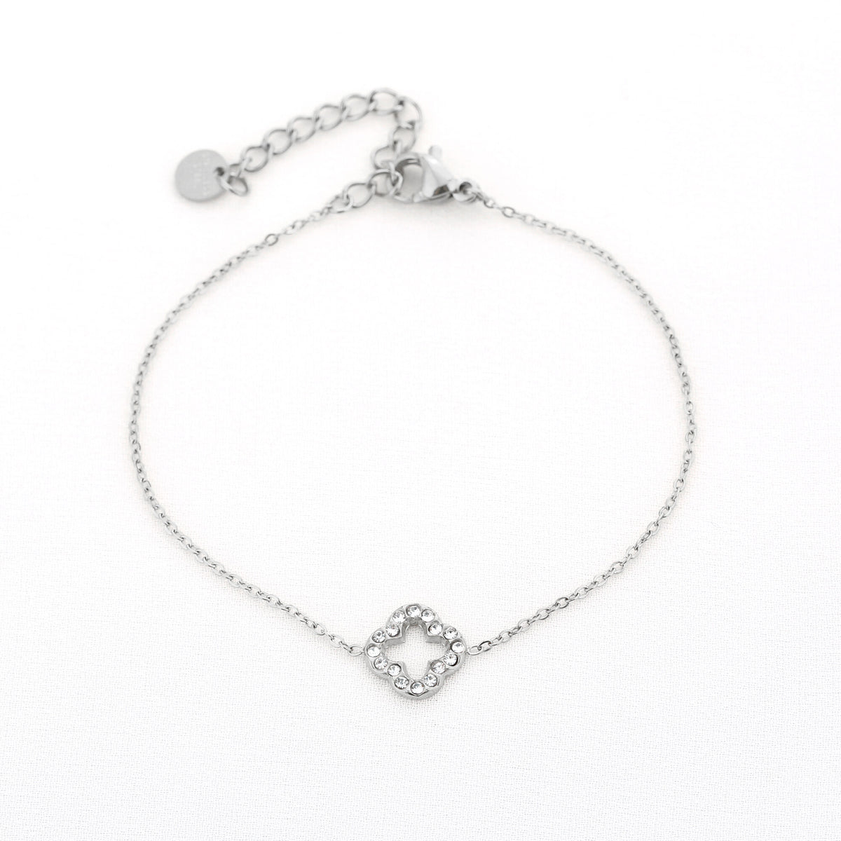Sparkling Clover Armband Zilver