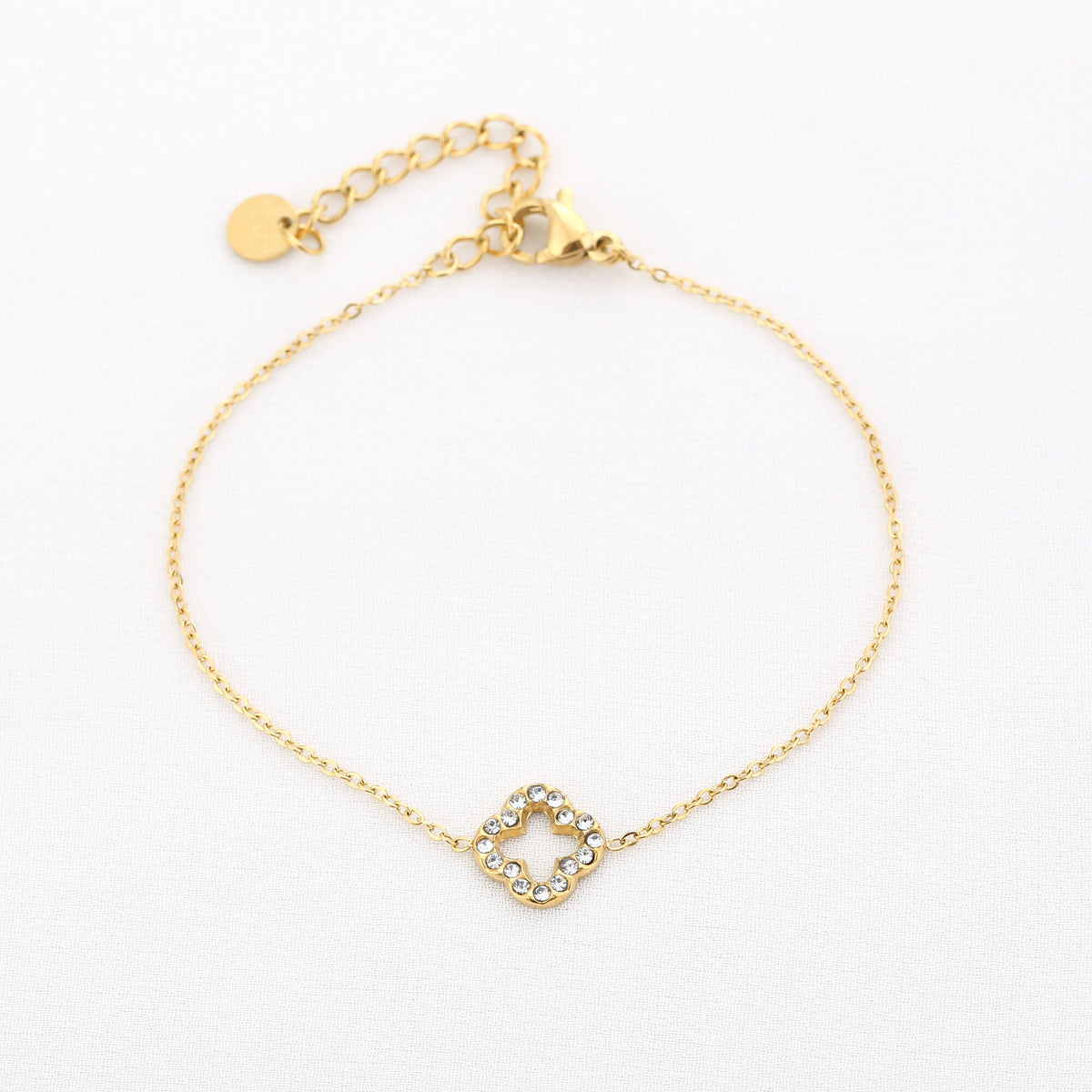 Sparkling Clover Armband Goud