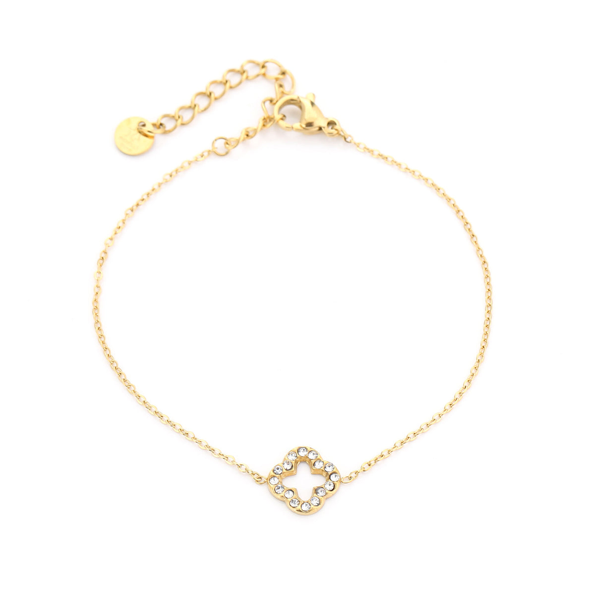 Sparkling Clover Armband Goud