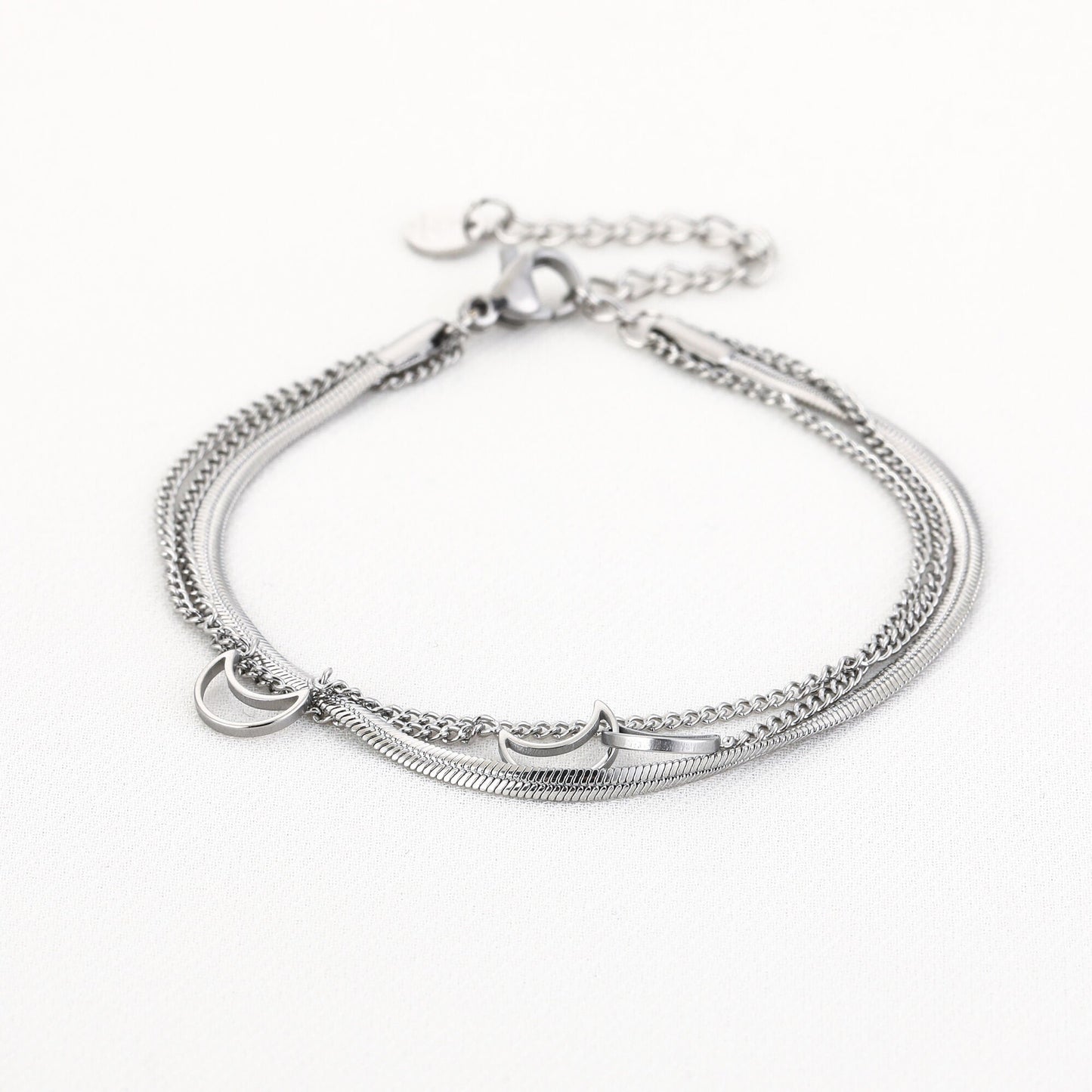 Layered Moon Bracelet Silver - productfoto