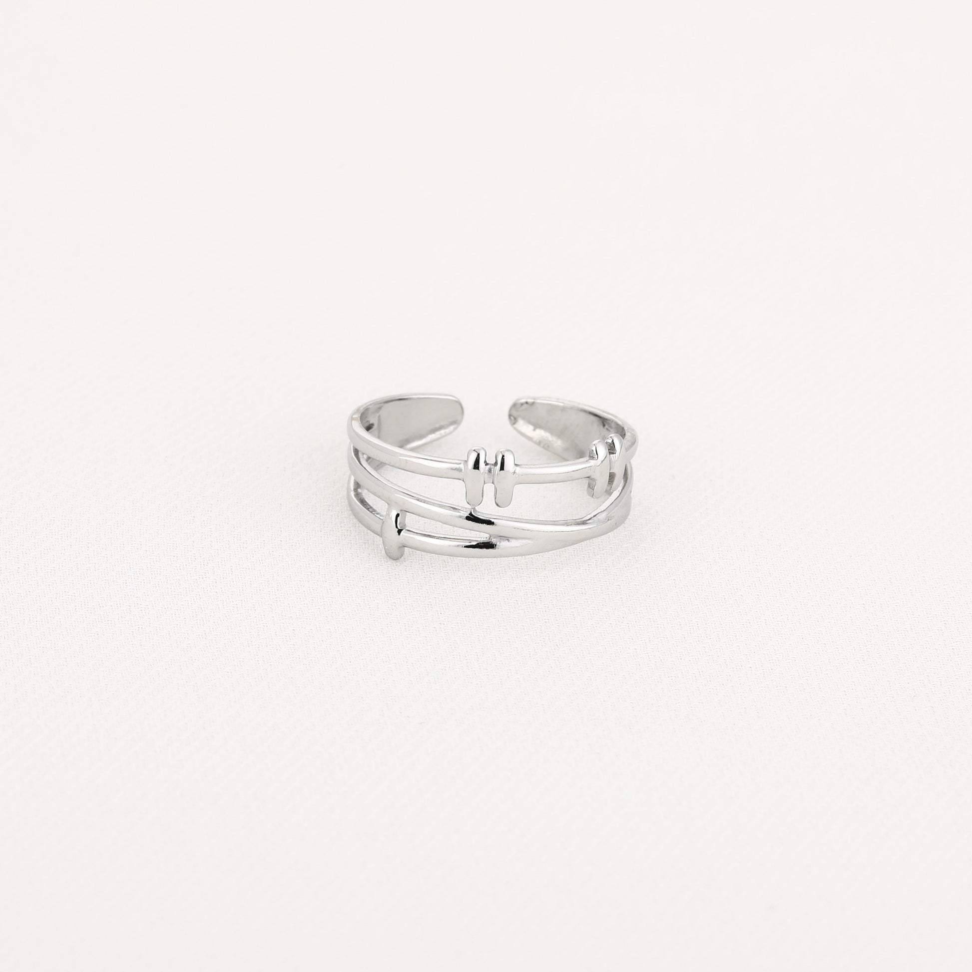 Triple Band Barbed Ring Silver - productfoto