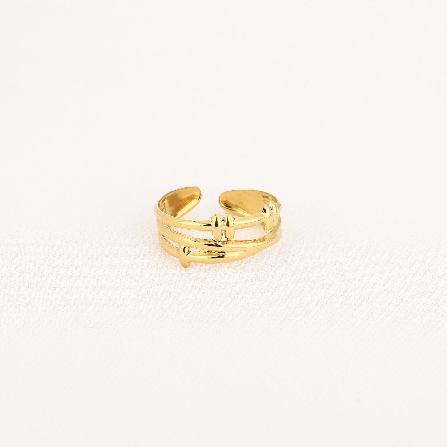 Triple Band Barbed Ring - Gold