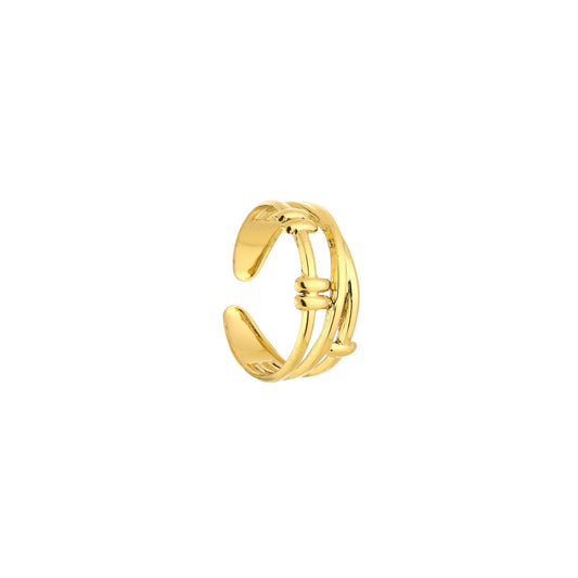 Triple Band Barbed Ring Gold en Silver - vergelijkingsfoto