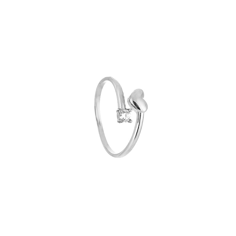 Heart Sparkle Ring Zilver