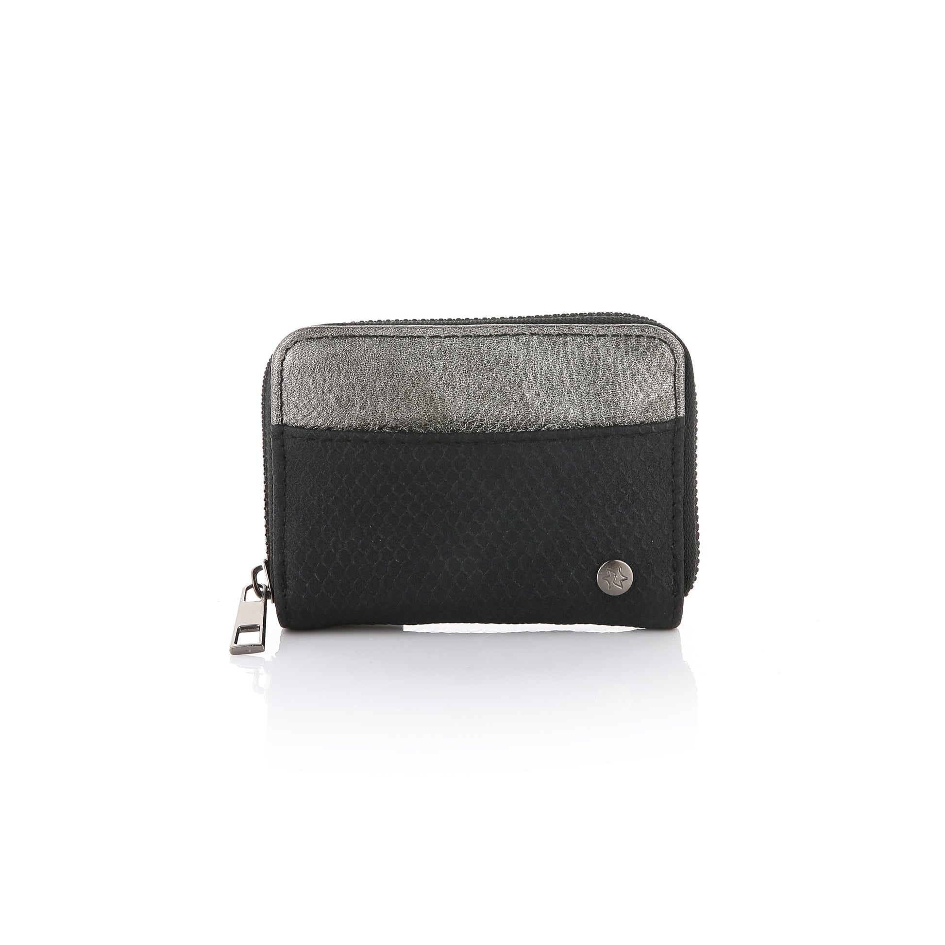 Mila Portemonnee Metallic Black - open