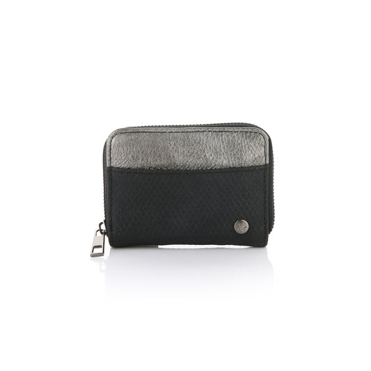 Mila Portemonnee Metallic Black - open