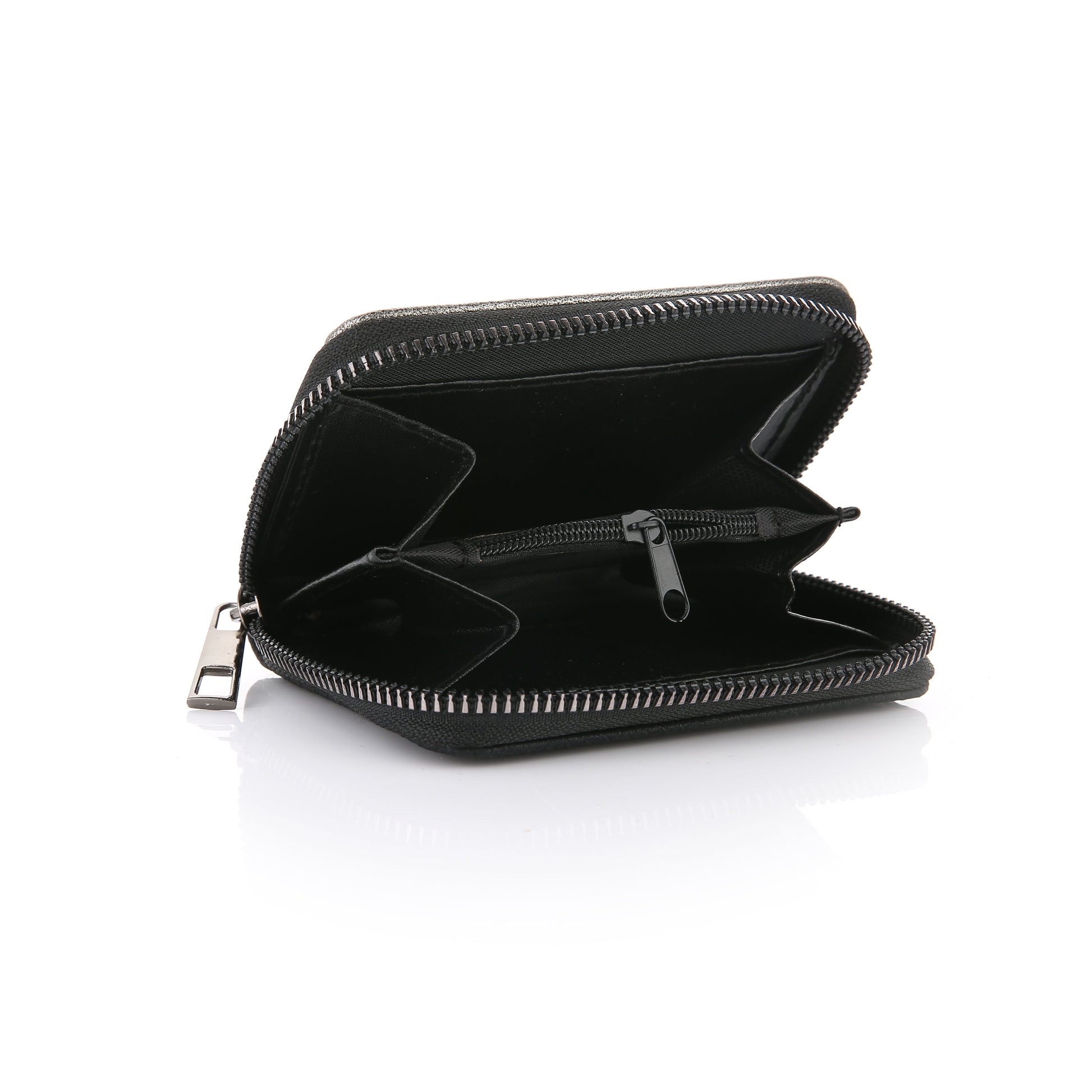 Mila Portemonnee Metallic Black - voorkant