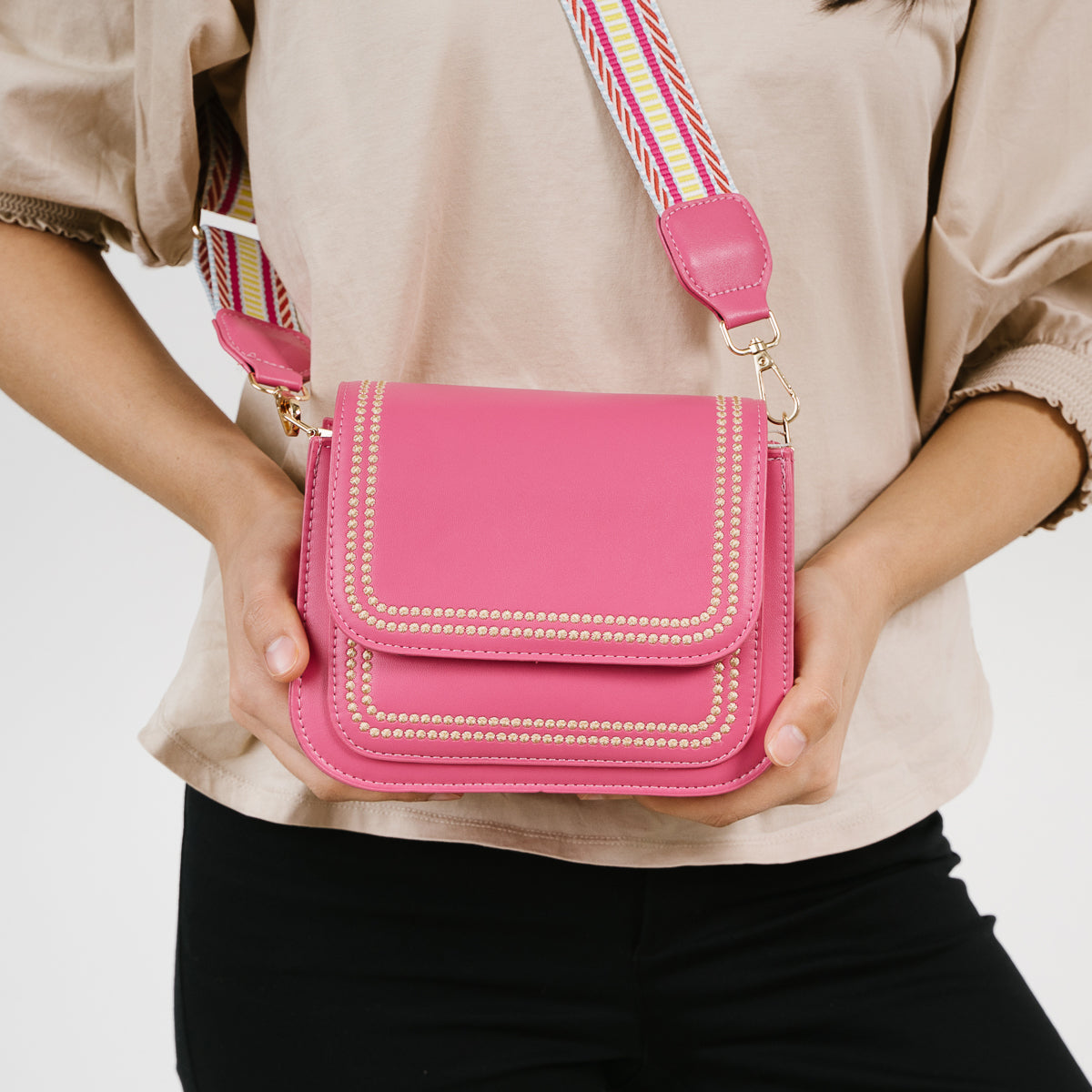 Daisy Bag Fuchsia - detailfoto stiksel