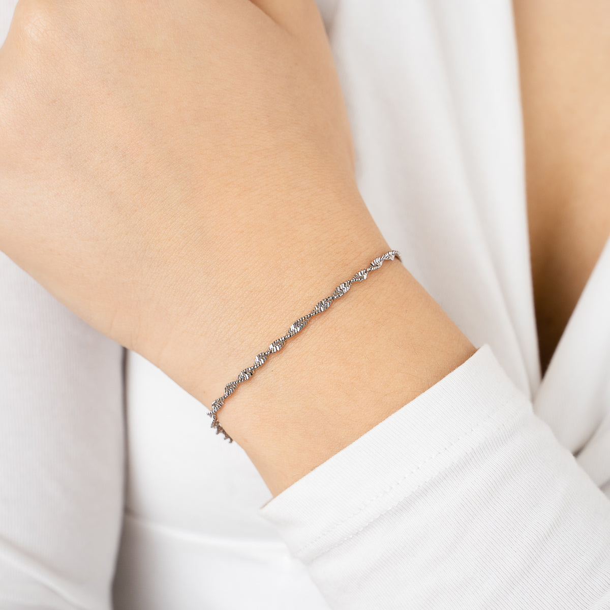 Twisted Rope Armband Zilver