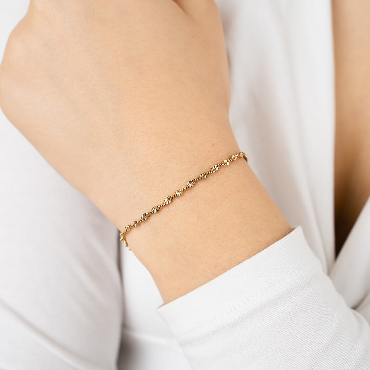 Twisted Rope Armband Goud