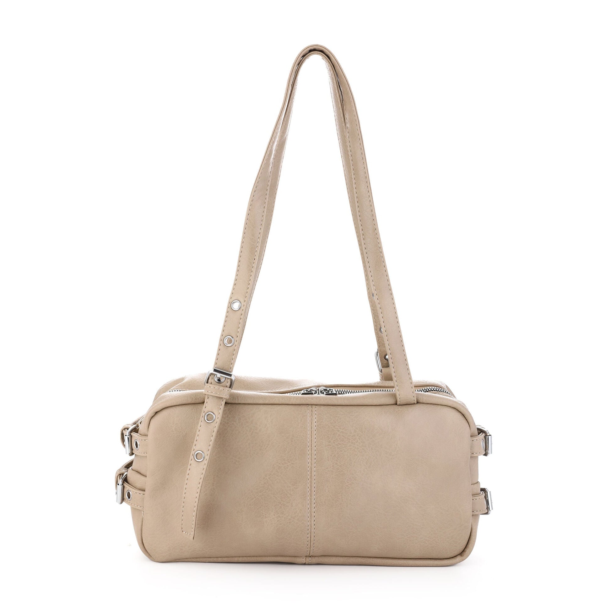 Buckle Shoulder Bag - Beige voorkant