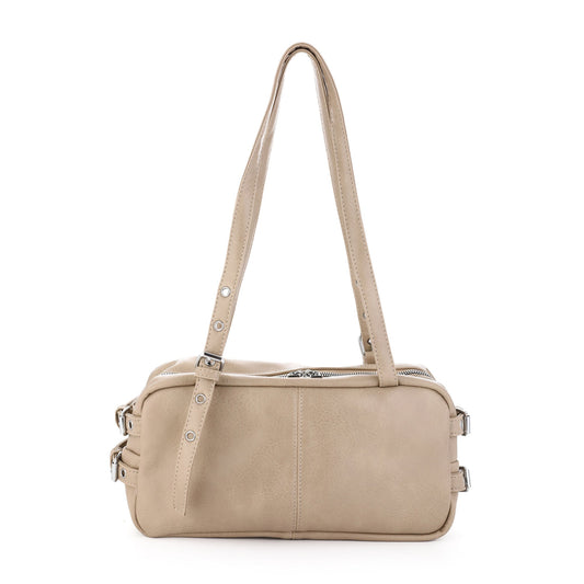 Buckle Shoulder Bag - Beige voorkant